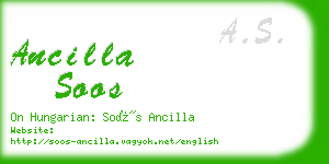 ancilla soos business card